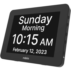 Robin Talking Clock with Day & Date for Elderly, Clocks for Seniors, Dementia Clock, Digital Calendar Clock Elderly Bedside Clocks Seniors Alzheimers Products Dementia Clocks...