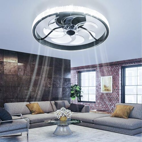 40CM Diameter Black Ceiling Fan with Light - Image 2