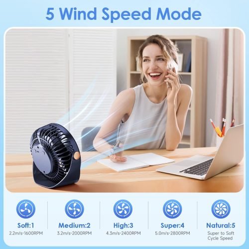 Rechargeable Desktop Fan 2400mAh - Image 2