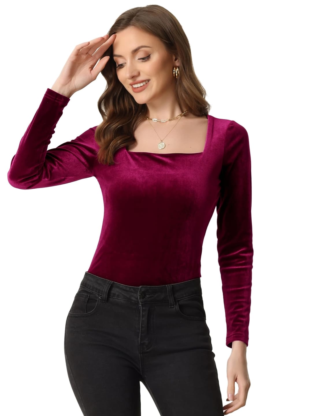Allegra K Velvet Top for Women