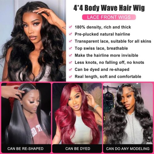 PATVINGOT 4x4 Body Wave Lace Front Wigs - Image 3
