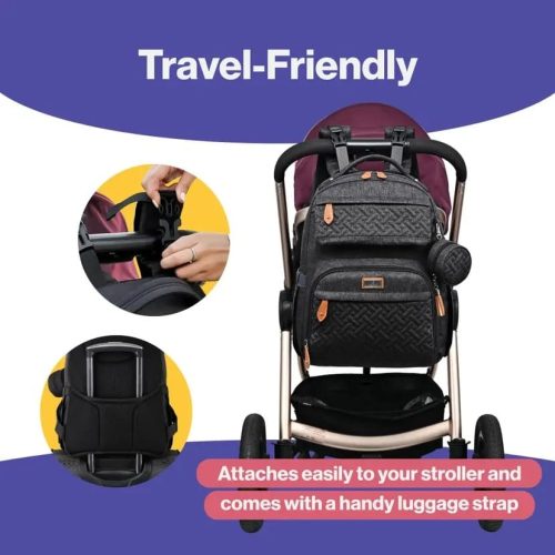BabbleRoo Diaper Bag Backpack - Baby Essentials Travel Tote - Multi Function Waterproof Diaper Bag - Image 5