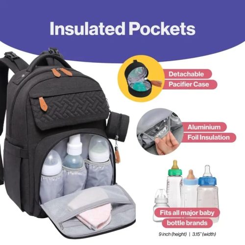 BabbleRoo Diaper Bag Backpack - Baby Essentials Travel Tote - Multi Function Waterproof Diaper Bag - Image 3