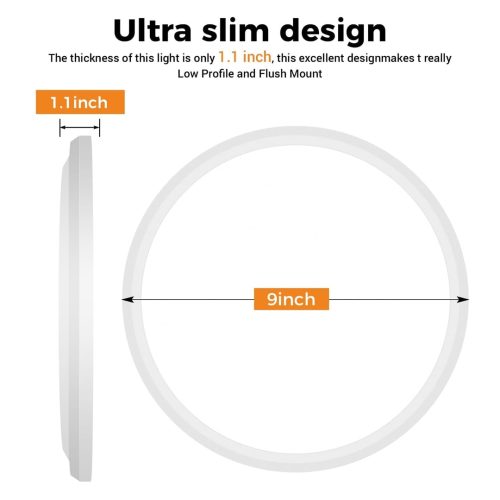 slochi [ 4 Pack] Bathroom Lights,Round Ceiling Lights,6500K,150W Equivalent - Image 5