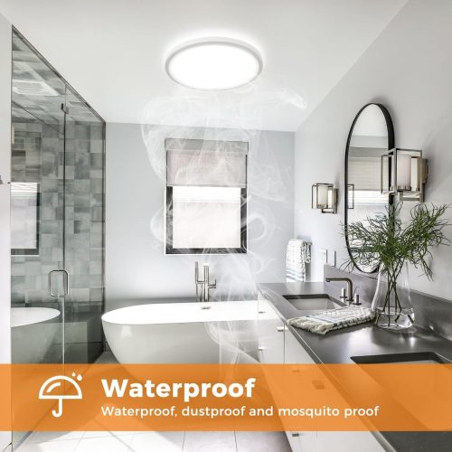 slochi [ 4 Pack] Bathroom Lights,Round Ceiling Lights,6500K,150W Equivalent - Image 3