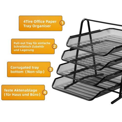 Marbrasse Desk Letter Tray Organizer Paper Tray Stackable - Image 5