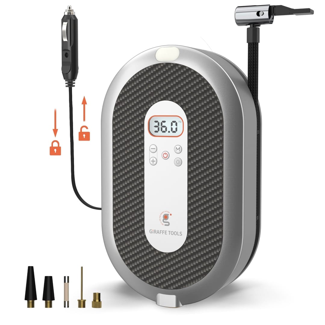Giraffe Tools Retractable Car Tyre Inflator 12V DC with Cable