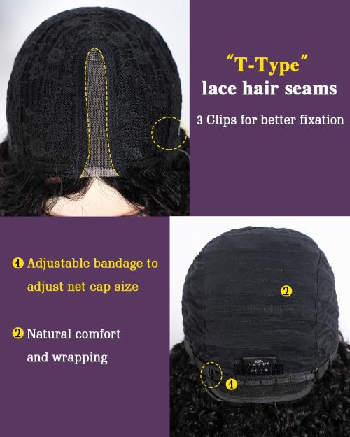 FASHION IDOL Short Curly Human Hair Bob Wigs for Women - Image 2